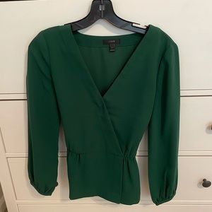J. Crew green blouse size 2